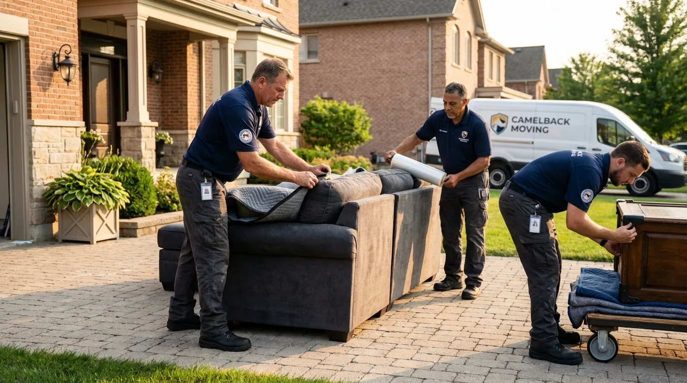 Large estate moving crew wrapping furniture in Dexter, NM